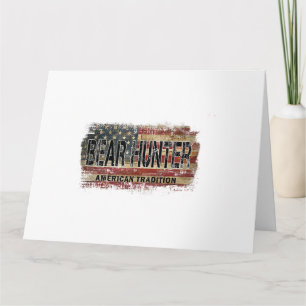 Cartão Bandeira Americana Bear HunterAmerican Flag Bear H