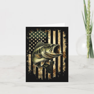 Cartão Bandeira Americana Camo de Pesca B Menino Homem Pa