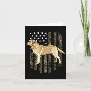 Cartão Bandeira Americana Camuflada Labrador Retriever Am