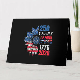 Cartão Bandeira Americana de 4 de Julho Vintage 250 Anos