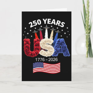 Cartão Bandeira Americana de Aniversário de 250 anos dos 