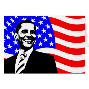 Cartão Bandeira americana de Barack Obama