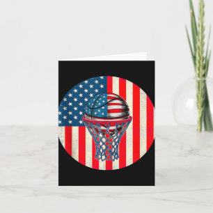 Cartão Bandeira Americana De Basquete 4 De Julho Patrióti