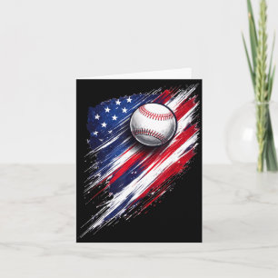 Cartão Bandeira americana de beisebol meninos meninas hom