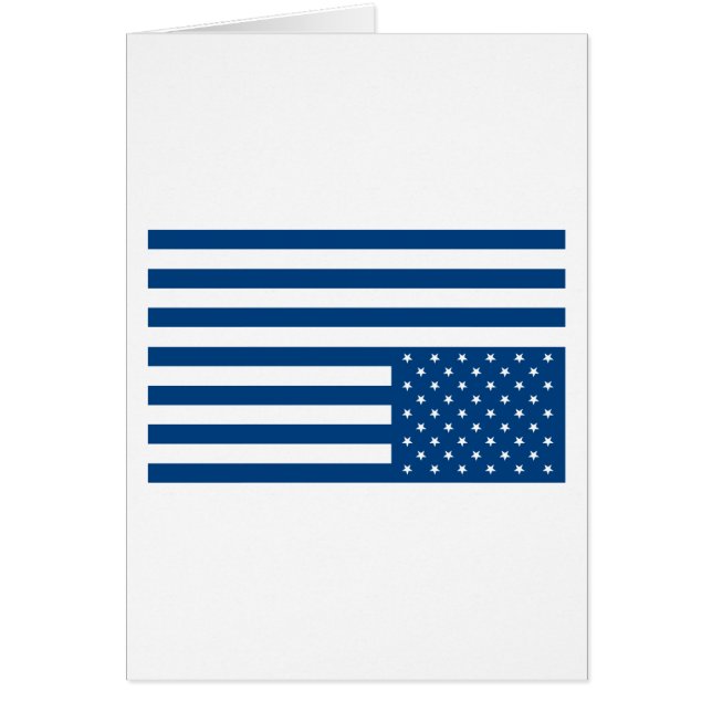 Cartão Bandeira americana de cabeça para baixo - azul (Frente)