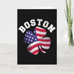 Cartão Bandeira Americana Dia de São Patrício Clic Boston