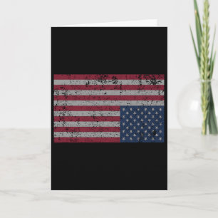 Cartão Bandeira Americana Distressada de Cabeça para Baix