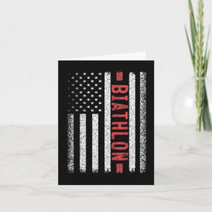 Cartão Bandeira Americana do Biatlo 4 de Julho Corredor d