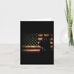 Cartão Bandeira americana do German shepherd Negro 4 de j