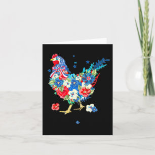 Cartão Bandeira Americana dos EUA Amante de Frango 4 de J