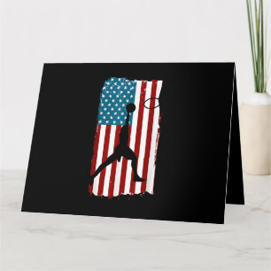 Cartão Bandeira Americana dos EUA Basquete Atleta Patriót