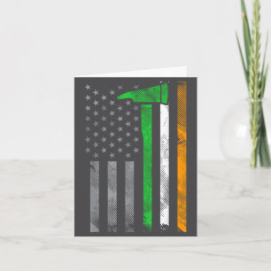Cartão Bandeira americana irlandesa-americana bombeiro ma