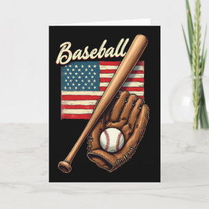 Cartão Bandeira Americana Jogador De Beisebol Bysebyll Fã