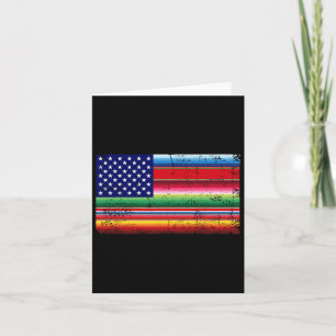 Cartão Bandeira Americana Mexicana Serape Usa Cinco De Ma