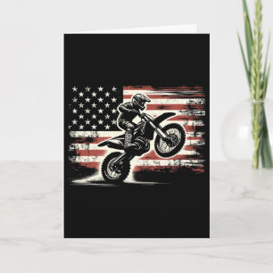 Cartão Bandeira Americana Moto Bicicleta Motocross Ciclis