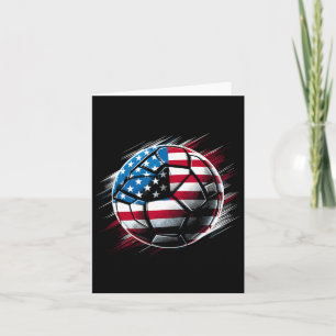Cartão Bandeira Americana Na Bola Do Futebol