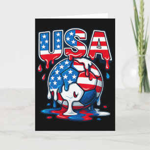 Cartão Bandeira Americana No Estilo Gotejante De Bola De