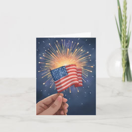 Cartão Bandeira Americana Patriótica