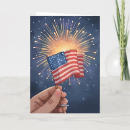 Cartão Bandeira Americana Patriótica