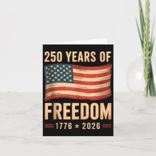Cartão Bandeira americana patriótica 4 de julho 250º aniv