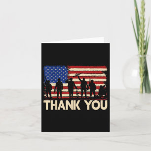 Cartão Bandeira Americana Patriótica Obrigado Veteranos