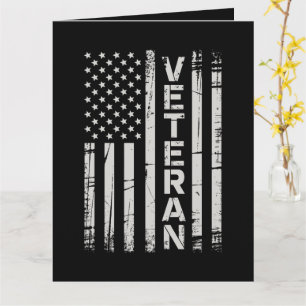 Cartão Bandeira Americana Patriótica Veterana do Exército