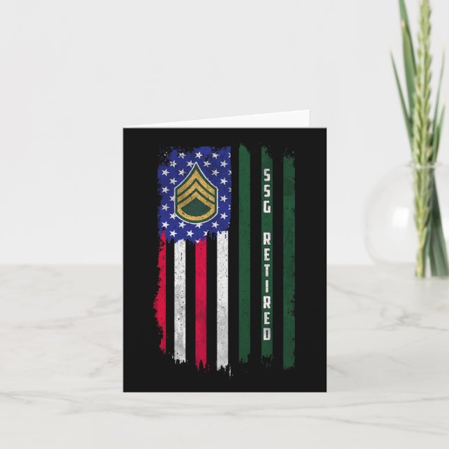 Cartão Bandeira Americana Posto de Sargento Adjunto E-6 A (Frente)