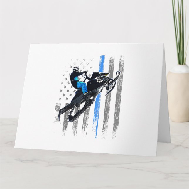 Cartão Bandeira Americana Snowmobile Shirt Men Snowmobile (Frente)