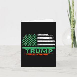 Cartão Bandeira Americana Trump 45 47 Dia de São Patrício
