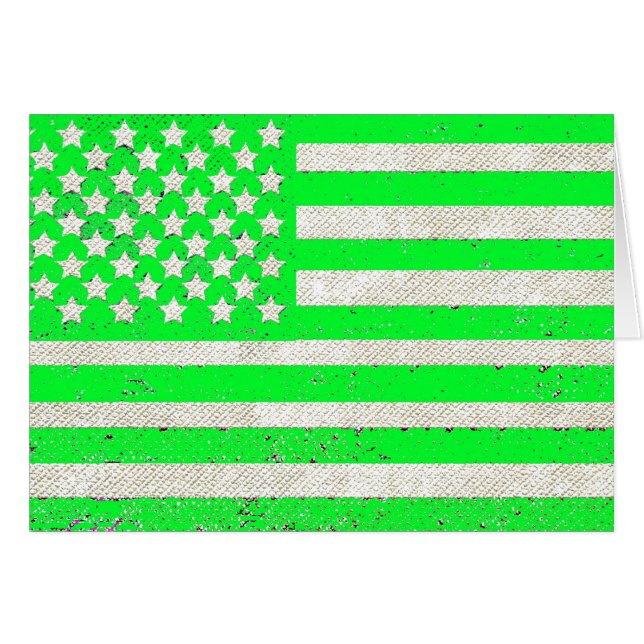 Cartão Bandeira Americana verde (Frente Horizontal)
