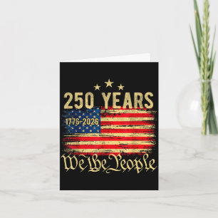 Cartão Bandeira americana vintage 250 anos aniversário de