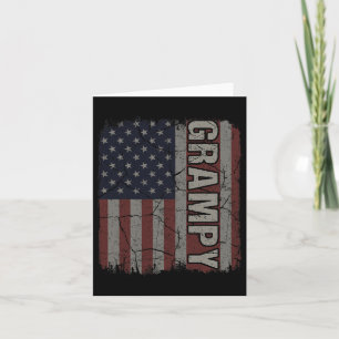 Cartão Bandeira Americana Vintage Dia dos Pais 4 de Julho