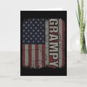 Cartão Bandeira Americana Vintage Dia dos Pais 4 de Julho