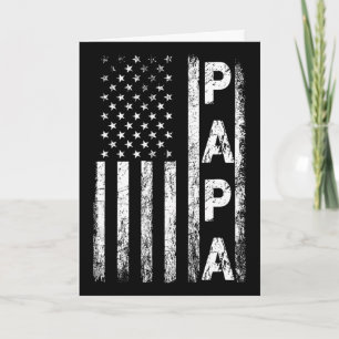 Cartão Bandeira Americana Vintage Papa Dia dos Pais 4 de
