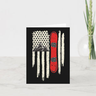 Cartão Bandeira Americana Winter Sports Alpino Snowb