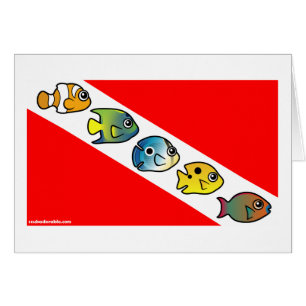 Cartão Bandeira bonito do mergulho de Scubadorable