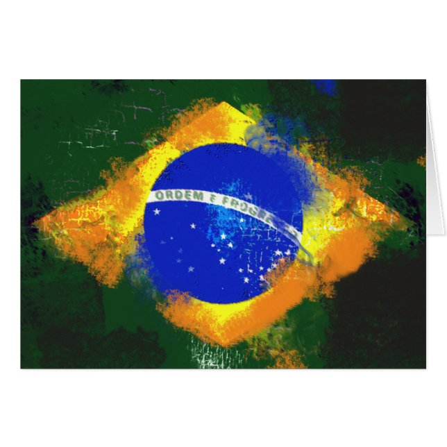 Cartão Bandeira brasileira BR Brasil (Frente Horizontal)