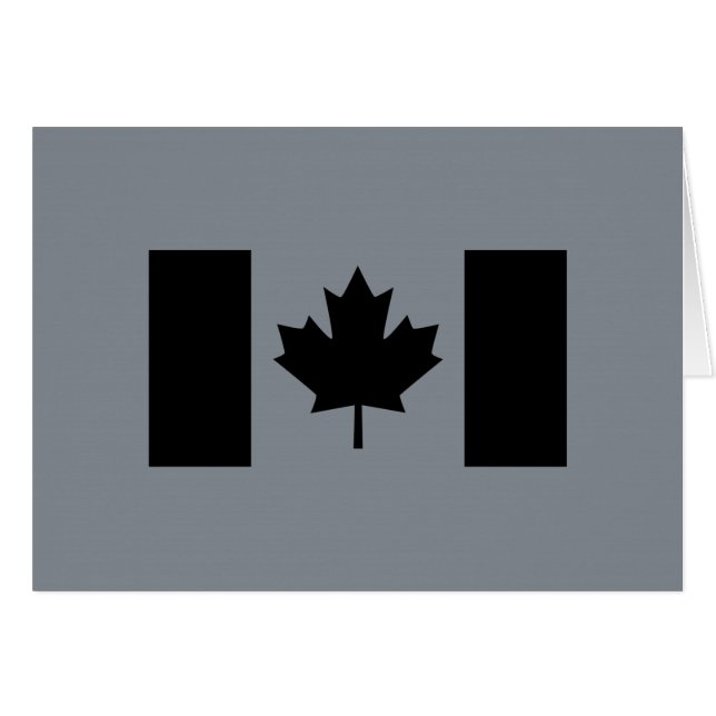 Cartão Bandeira canadense no Decor Negro (Frente Horizontal)