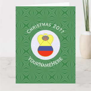 Cartão Bandeira Colombiana Avó Anjo Natal Personalizado