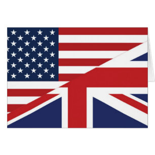 Cartão Bandeira Combinada Americana - Britânica