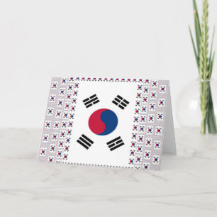 Cartão Bandeira Coreana Diagonal Bonita: Uma Arte Infinit