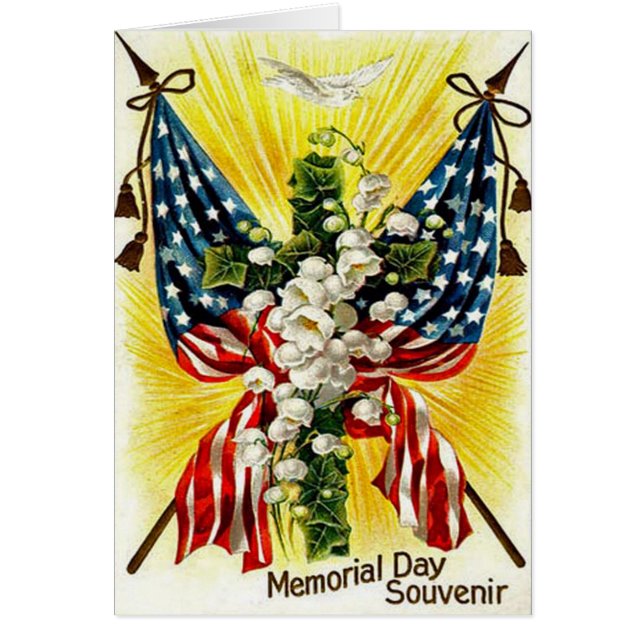 Cartão Bandeira Cristã dos EUA Dove Lily Do Vale (Frente)