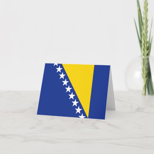 Cartão Bandeira da Bósnia-Herzegovina (Frente)