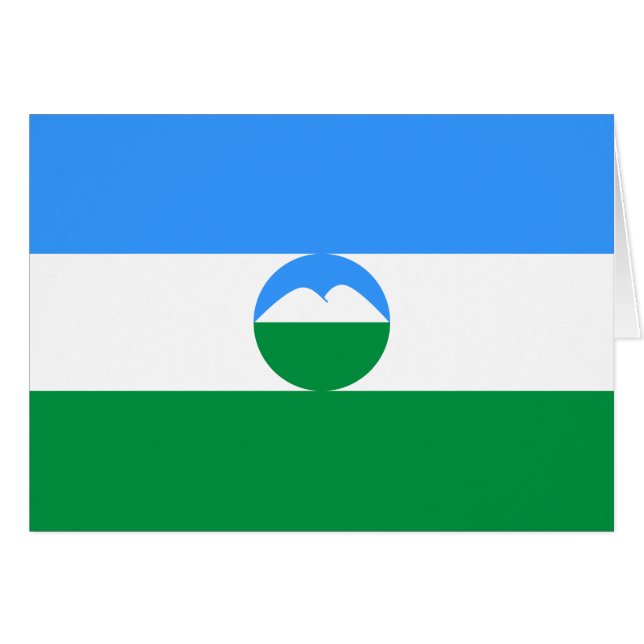 Cartão Bandeira da Cabárdia-Balcária (Frente Horizontal)