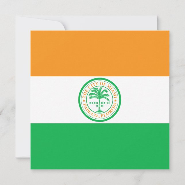 Cartão Bandeira da cidade de Miami (Flórida) (Frente)