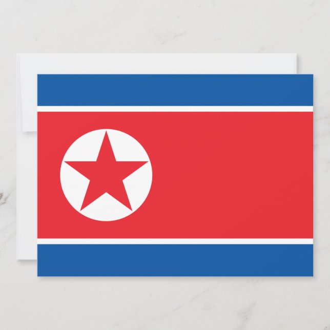 Cartão Bandeira da Coreia do Norte (Frente)