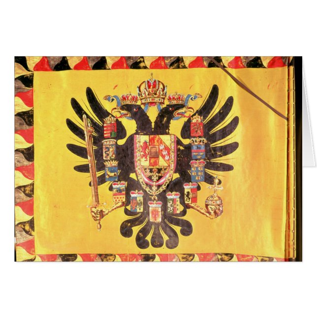 Cartão Bandeira da dinastia imperial de Habsburgo, c.1700 (Frente Horizontal)
