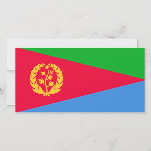 Cartão Bandeira da Eritreia (Eritreia) (Frente)