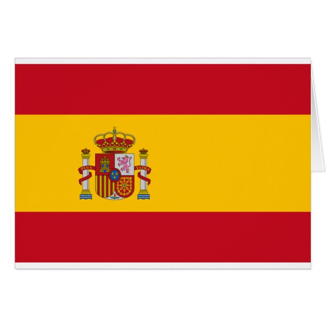 Cartão Bandeira da Espanha - Bandera de España - Bandeira (Frente Horizontal)