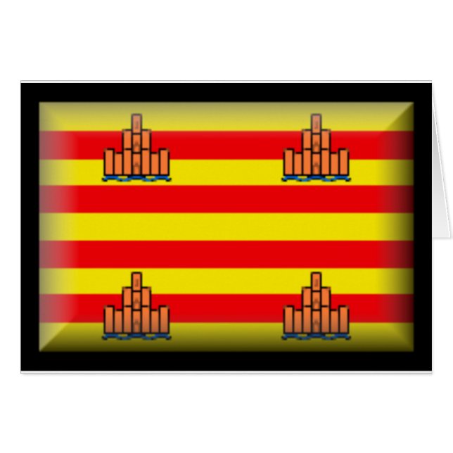 Cartão Bandeira da espanha de Ibiza (Frente Horizontal)
